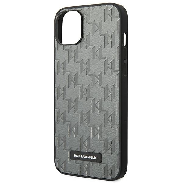 Karl Lagerfeld KLHCP14SSAKLHPG iPhone 14 6.1 "hardcase gray / gray Saffiano Mono Metal Logoeng