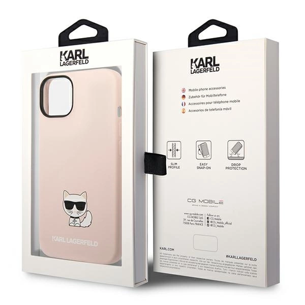 Karl Lagerfeld KLHCP14SSLCTPI iPhone 14 6.1 "hardcase light pink / light pink Silicone Choupette Bodyeng