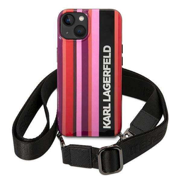 Karl Lagerfeld KLHCP14SSTSTP iPhone 14 6.1 "hardcase pink / pink Color Stripes Strapeng
