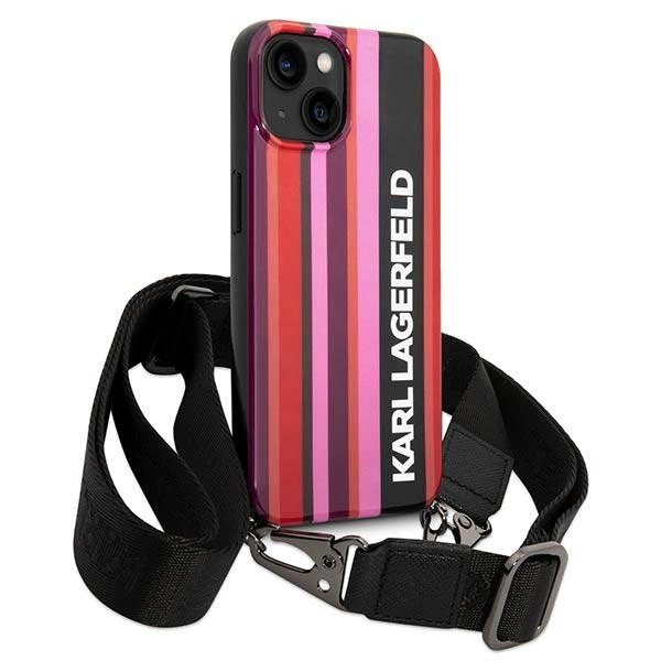 Karl Lagerfeld KLHCP14SSTSTP iPhone 14 6.1 "hardcase pink / pink Color Stripes Strapeng