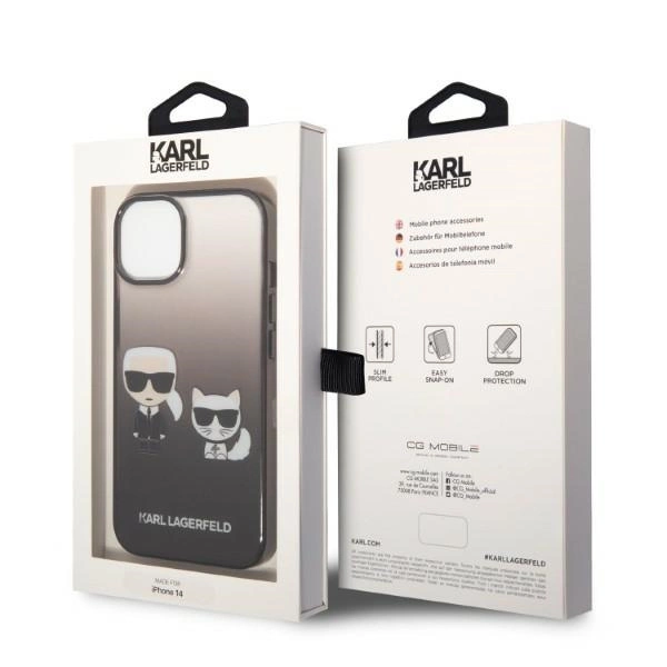 Karl Lagerfeld KLHCP14STGKCK iPhone 14 6,1 "hardcase black / black Gradient Ikonik Karl & Choupetteeng