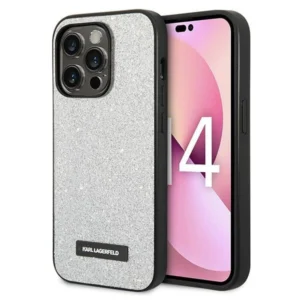 Karl Lagerfeld KLHCP14XG2ELS iPhone 14 Pro Max 6.7 "hardcase silver / silver Glitter Plaque Logoeng