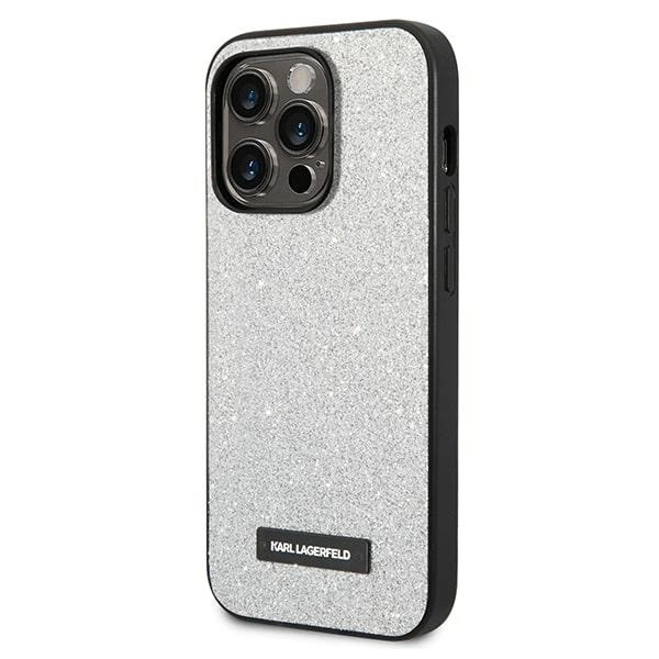 Karl Lagerfeld KLHCP14XG2ELS iPhone 14 Pro Max 6.7 "hardcase silver / silver Glitter Plaque Logoeng