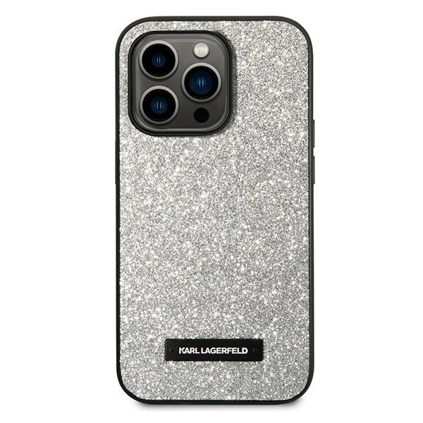 Karl Lagerfeld KLHCP14XG2ELS iPhone 14 Pro Max 6.7 "hardcase silver / silver Glitter Plaque Logoeng