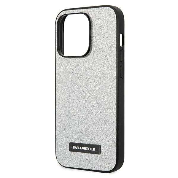 Karl Lagerfeld KLHCP14XG2ELS iPhone 14 Pro Max 6.7 "hardcase silver / silver Glitter Plaque Logoeng
