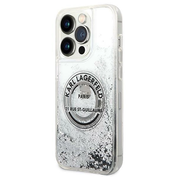 Karl Lagerfeld KLHCP14XLCRSGRS iPhone 14 Pro Max 6.7 "silver / silver hardcase Liquid Glitter RSGeng