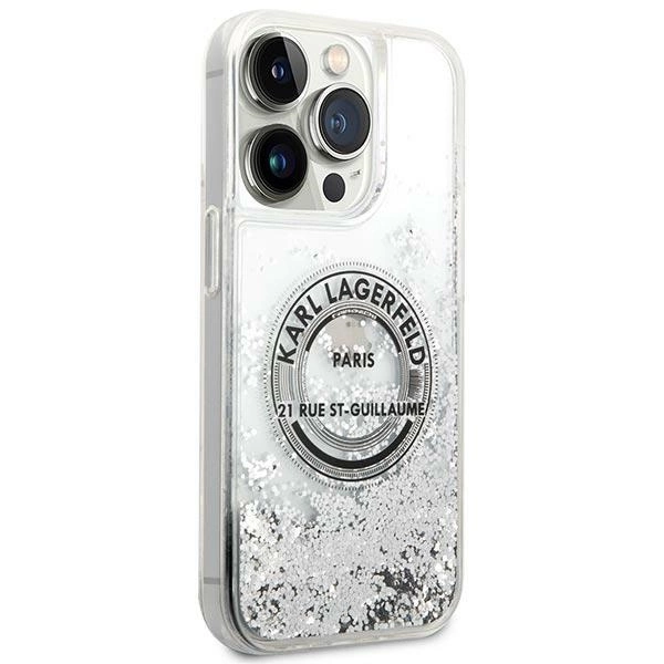 Karl Lagerfeld KLHCP14XLCRSGRS iPhone 14 Pro Max 6.7 "silver / silver hardcase Liquid Glitter RSGeng