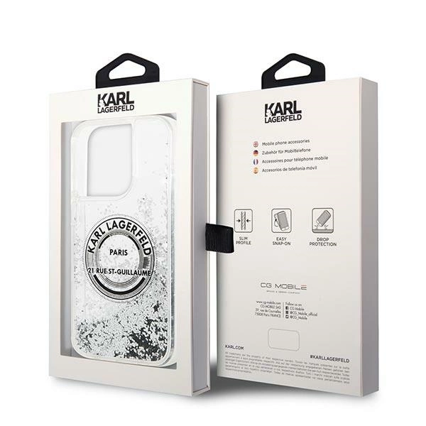 Karl Lagerfeld KLHCP14XLCRSGRS iPhone 14 Pro Max 6.7 "silver / silver hardcase Liquid Glitter RSGeng