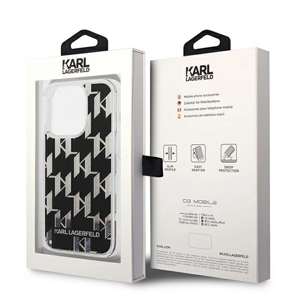 Karl Lagerfeld KLHCP14XLMNMK iPhone 14 Pro Max 6.7 "hardcase black / black Liquid Glitter Monogrameng