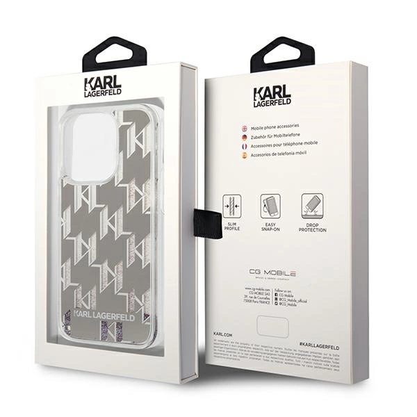 Karl Lagerfeld KLHCP14XLMNMS iPhone 14 Pro Max 6.7 "hardcase silver / silver Liquid Glitter Monogrameng