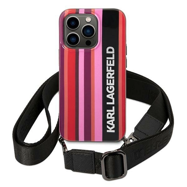 Karl Lagerfeld KLHCP14XSTSTP iPhone 14 Pro Max 6.7 "hardcase pink / pink Color Stripes Strapeng