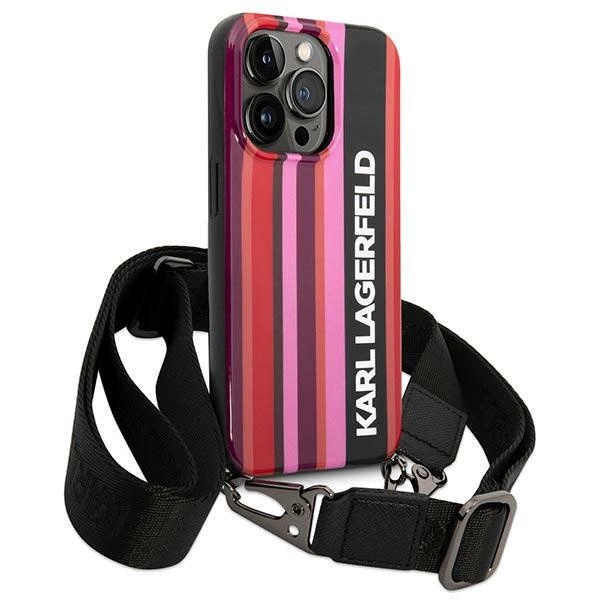 Karl Lagerfeld KLHCP14XSTSTP iPhone 14 Pro Max 6.7 "hardcase pink / pink Color Stripes Strapeng