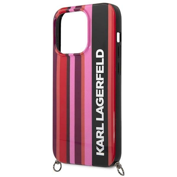 Karl Lagerfeld KLHCP14XSTSTP iPhone 14 Pro Max 6.7 "hardcase pink / pink Color Stripes Strapeng