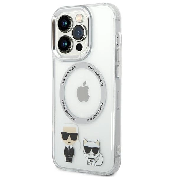 Karl Lagerfeld KLHMP14LHKCT iPhone 14 Pro 6.1 "hardcase transparent / transparent Karl & Choupette Aluminum Magsafeeng