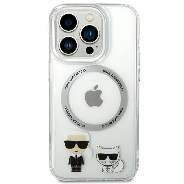 Karl Lagerfeld KLHMP14LHKCT iPhone 14 Pro 6.1 "hardcase transparent / transparent Karl & Choupette Aluminum Magsafeeng
