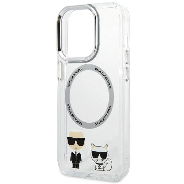 Karl Lagerfeld KLHMP14LHKCT iPhone 14 Pro 6.1 "hardcase transparent / transparent Karl & Choupette Aluminum Magsafeeng