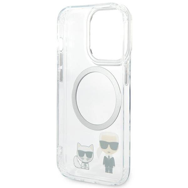 Karl Lagerfeld KLHMP14LHKCT iPhone 14 Pro 6.1 "hardcase transparent / transparent Karl & Choupette Aluminum Magsafeeng