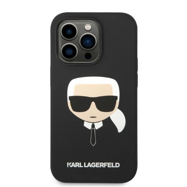 Karl Lagerfeld KLHMP14LSLKHBK iPhone 14 Pro 6.1 "hardcase black / black Silicone Karl`s Head Magsafeeng
