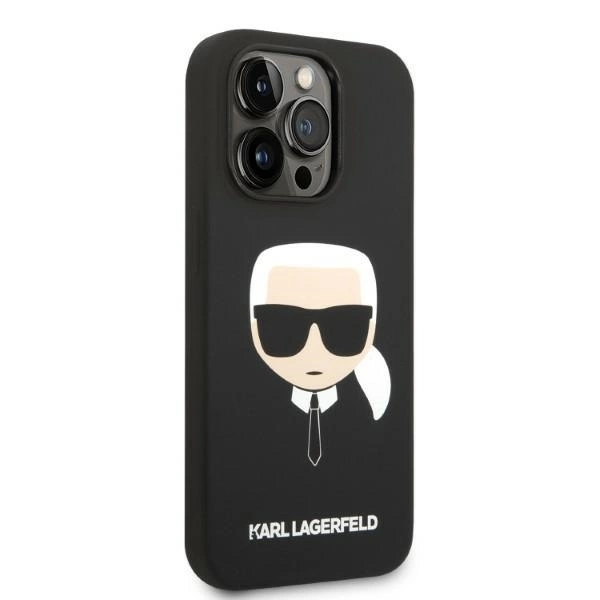 Karl Lagerfeld KLHMP14LSLKHBK iPhone 14 Pro 6.1 "hardcase black / black Silicone Karl`s Head Magsafeeng