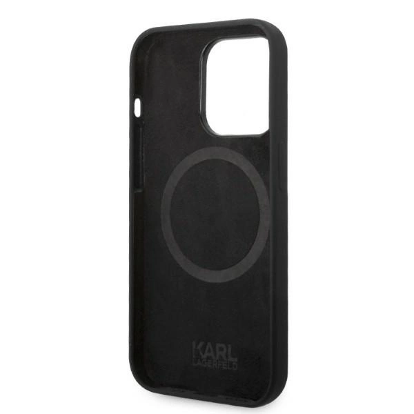 Karl Lagerfeld KLHMP14LSLKHBK iPhone 14 Pro 6.1 "hardcase black / black Silicone Karl`s Head Magsafeeng