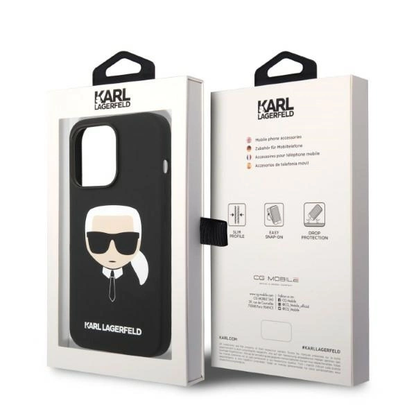 Karl Lagerfeld KLHMP14LSLKHBK iPhone 14 Pro 6.1 "hardcase black / black Silicone Karl`s Head Magsafeeng