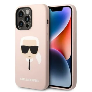 Karl Lagerfeld KLHMP14LSLKHLP iPhone 14 Pro 6.1 "hardcase light pink / light pink Silicone Karl`s Head Magsafeeng