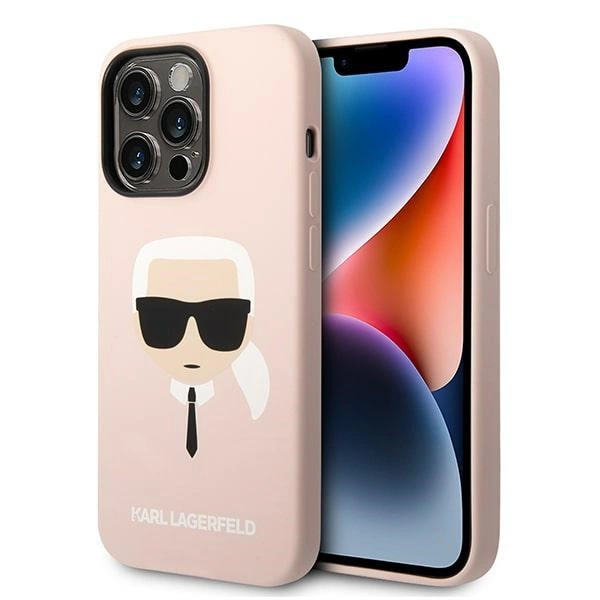 Karl Lagerfeld KLHMP14LSLKHLP iPhone 14 Pro 6.1 "hardcase light pink / light pink Silicone Karl`s Head Magsafeeng