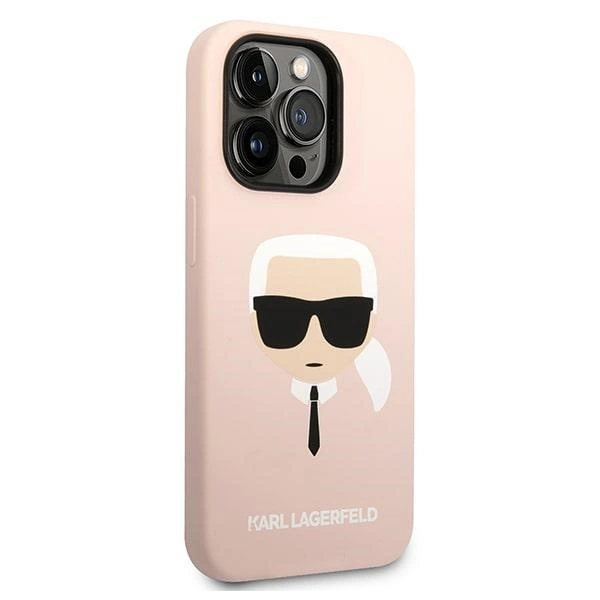 Karl Lagerfeld KLHMP14LSLKHLP iPhone 14 Pro 6.1 "hardcase light pink / light pink Silicone Karl`s Head Magsafeeng