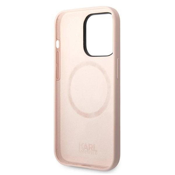 Karl Lagerfeld KLHMP14LSLKHLP iPhone 14 Pro 6.1 "hardcase light pink / light pink Silicone Karl`s Head Magsafeeng