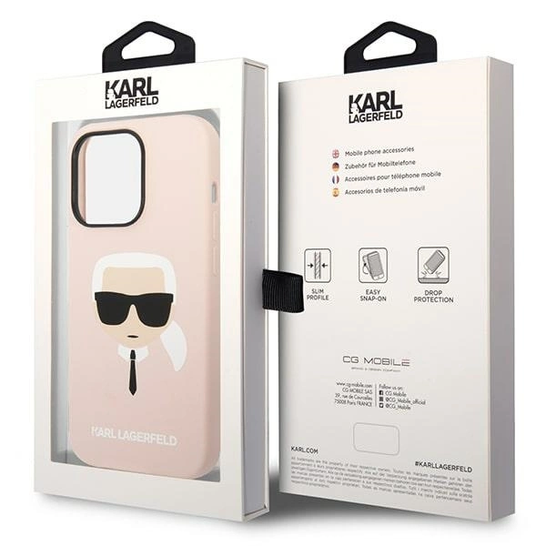 Karl Lagerfeld KLHMP14LSLKHLP iPhone 14 Pro 6.1 "hardcase light pink / light pink Silicone Karl`s Head Magsafeeng