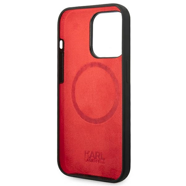 Karl Lagerfeld KLHMP14LSLMP1K iPhone 14 Pro 6,1" hardcase czarny/black Silicone Plaque Magsafeeng