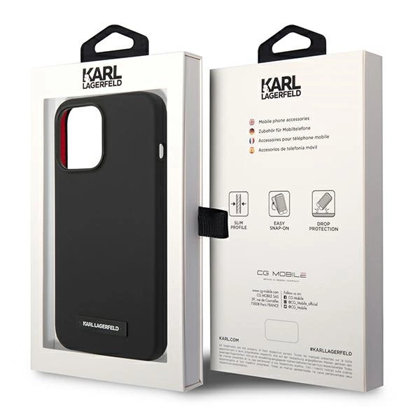 Karl Lagerfeld KLHMP14LSLMP1K iPhone 14 Pro 6,1" hardcase czarny/black Silicone Plaque Magsafeeng