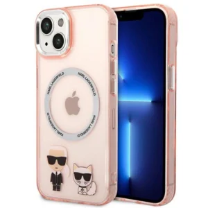 Karl Lagerfeld KLHMP14MHKCP iPhone 14 Plus 6.7 "hardcase pink / pink Karl & Choupette Aluminum Magsafeeng