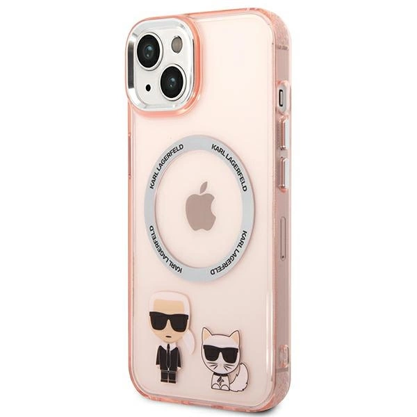 Karl Lagerfeld KLHMP14MHKCP iPhone 14 Plus 6.7 "hardcase pink / pink Karl & Choupette Aluminum Magsafeeng