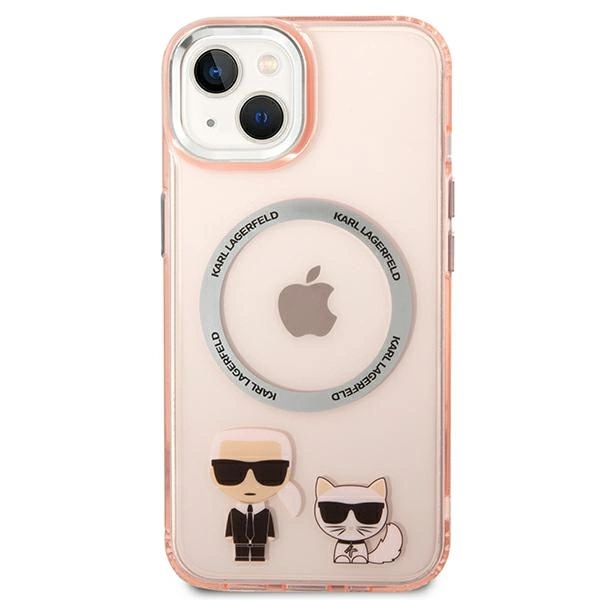 Karl Lagerfeld KLHMP14MHKCP iPhone 14 Plus 6.7 "hardcase pink / pink Karl & Choupette Aluminum Magsafeeng