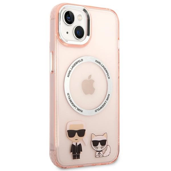 Karl Lagerfeld KLHMP14MHKCP iPhone 14 Plus 6.7 "hardcase pink / pink Karl & Choupette Aluminum Magsafeeng