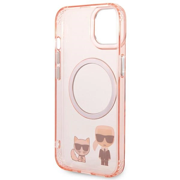 Karl Lagerfeld KLHMP14MHKCP iPhone 14 Plus 6.7 "hardcase pink / pink Karl & Choupette Aluminum Magsafeeng