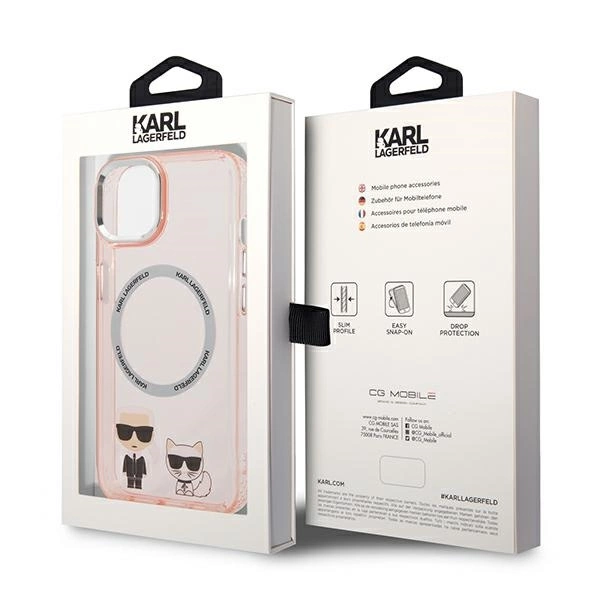Karl Lagerfeld KLHMP14MHKCP iPhone 14 Plus 6.7 "hardcase pink / pink Karl & Choupette Aluminum Magsafeeng