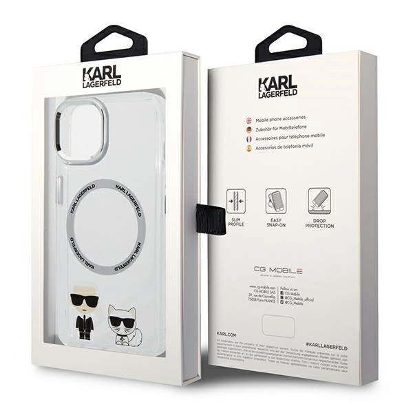 Karl Lagerfeld KLHMP14MHKCT iPhone 14 Plus 6.7 "hardcase transparent / transparent Karl & Choupette Aluminum Magsafeeng