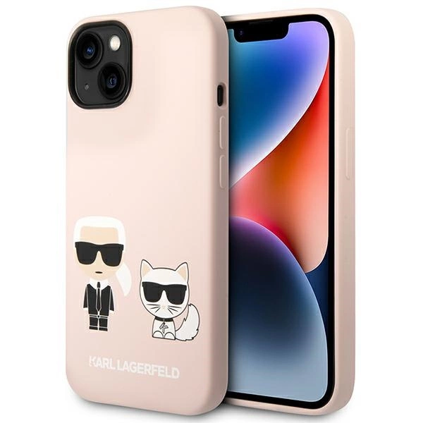 Karl Lagerfeld KLHMP14MSSKCI iPhone 14 Plus 6.7 "hardcase light pink / light pink Silicone Karl & Choupette Magsafeeng