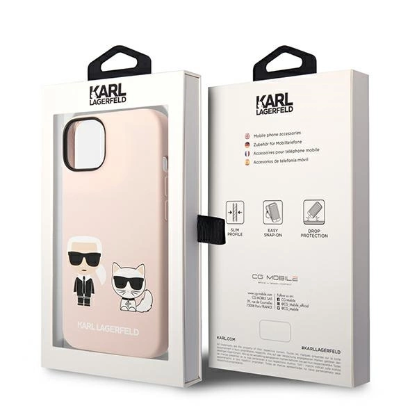 Karl Lagerfeld KLHMP14MSSKCI iPhone 14 Plus 6.7 "hardcase light pink / light pink Silicone Karl & Choupette Magsafeeng