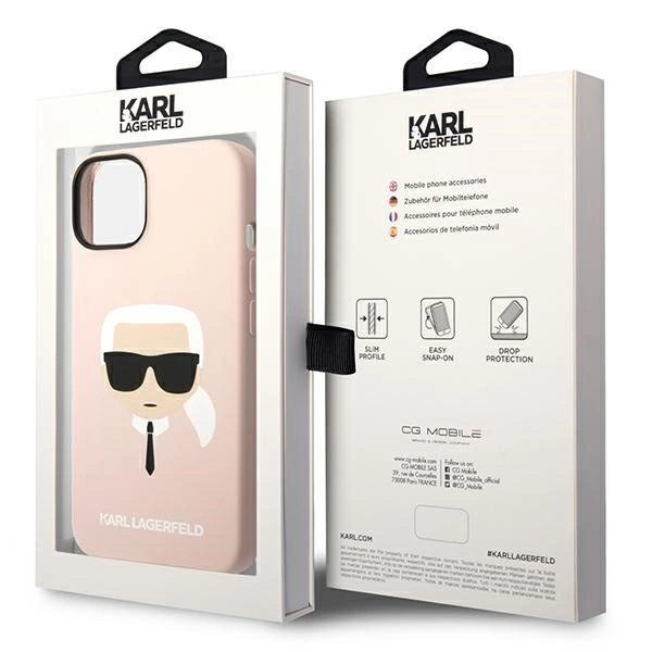 Karl Lagerfeld KLHMP14SSLKHLP iPhone 14 6.1 "hardcase light pink / light pink Silicone Karl`s Head Magsafeeng