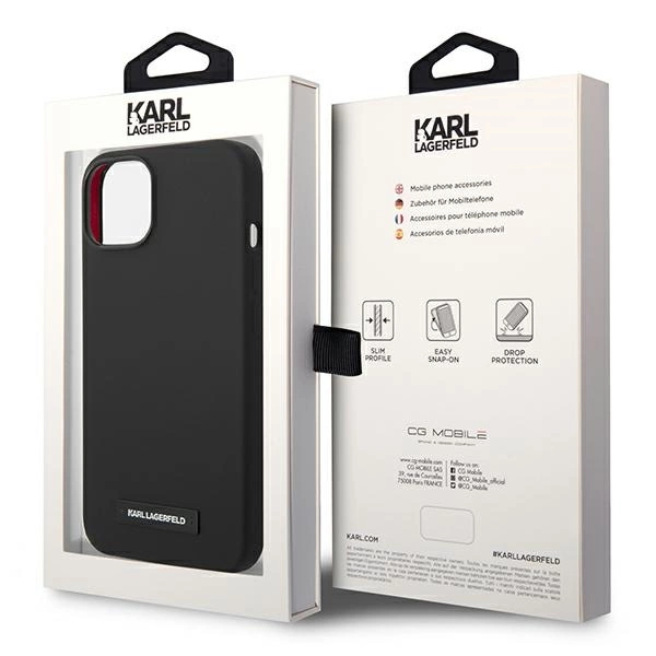 Karl Lagerfeld KLHMP14SSLMP1K iPhone 14 6,1" hardcase czarny/black Silicone Plaque Magsafeeng