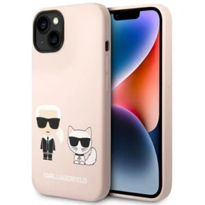 Karl Lagerfeld KLHMP14SSSKCI iPhone 14 6.1 "hardcase light pink / light pink Silicone Karl & Choupette Magsafeeng