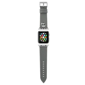 Karl Lagerfeld KLAWLOKHG Apple Watch Strap 42/44 / 45mm silver / silver strap Saffiano Karl Headseng