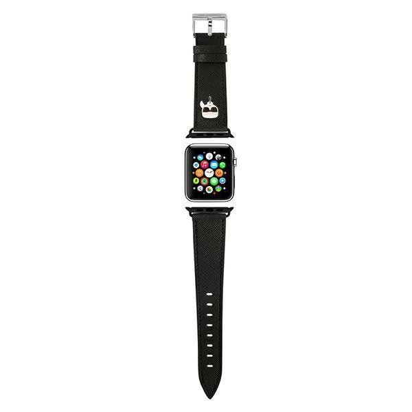 Karl Lagerfeld KLAWLOKHK Apple Watch 42/44 / 45mm black / black strap Saffiano Karl Headseng