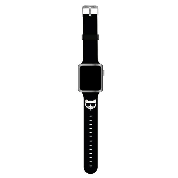 Karl Lagerfeld KLAWLSLCK Apple Watch Strap 42/44 / 45mm black / black strap Silicone Choupette Headseng