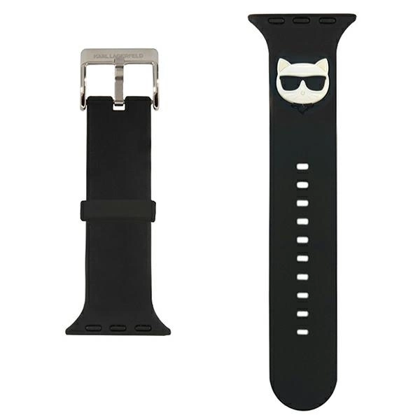 Karl Lagerfeld KLAWLSLCK Apple Watch Strap 42/44 / 45mm black / black strap Silicone Choupette Headseng