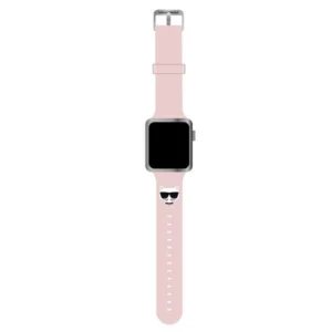 Karl Lagerfeld KLAWLSLCP Apple Watch Strap 42/44 / 45mm pink / pink strap Silicone Choupette Headseng