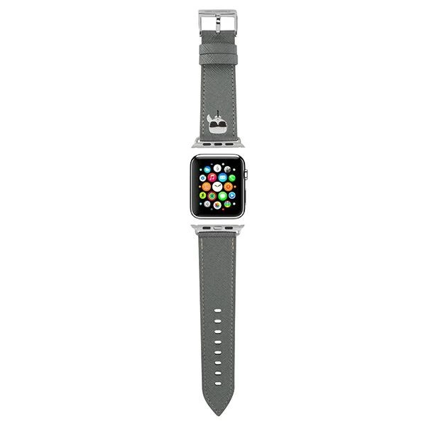 Karl Lagerfeld KLAWMOKHG Apple Watch Strap 38/40 / 41mm silver / silver strap Saffiano Karl Headseng